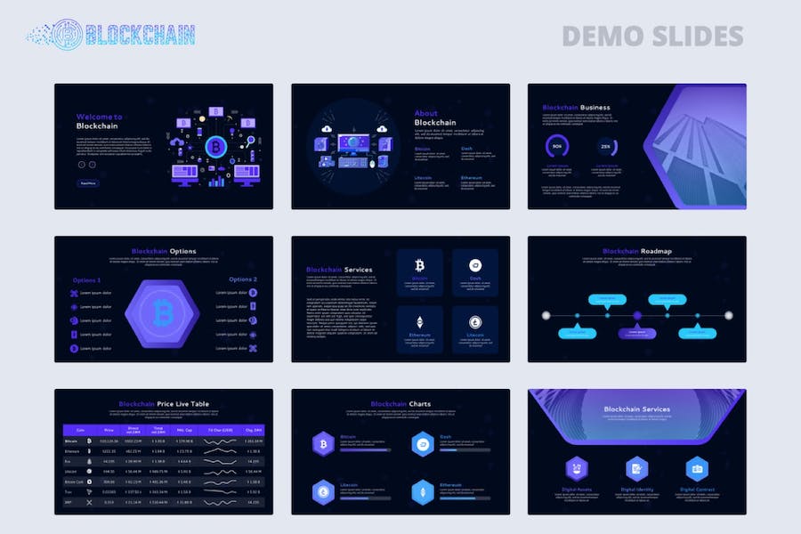 商业区块链PowerPoint模板 - 顶尖PPT