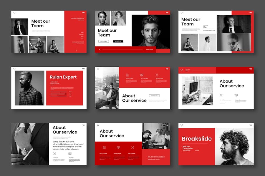 红黑配色商务团队企业介绍keynote目标 - 顶尖PPT