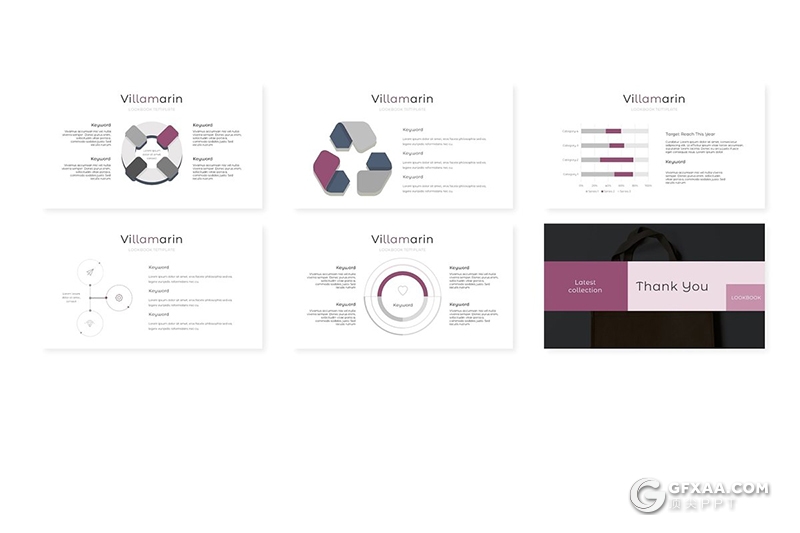 30页5种配色简约时尚杂志风格ppt模板 - 顶尖PPT