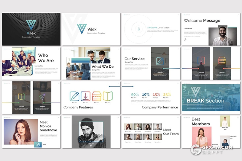 32页国外色彩公司介绍业务合作展示ppt模板 - 顶尖PPT