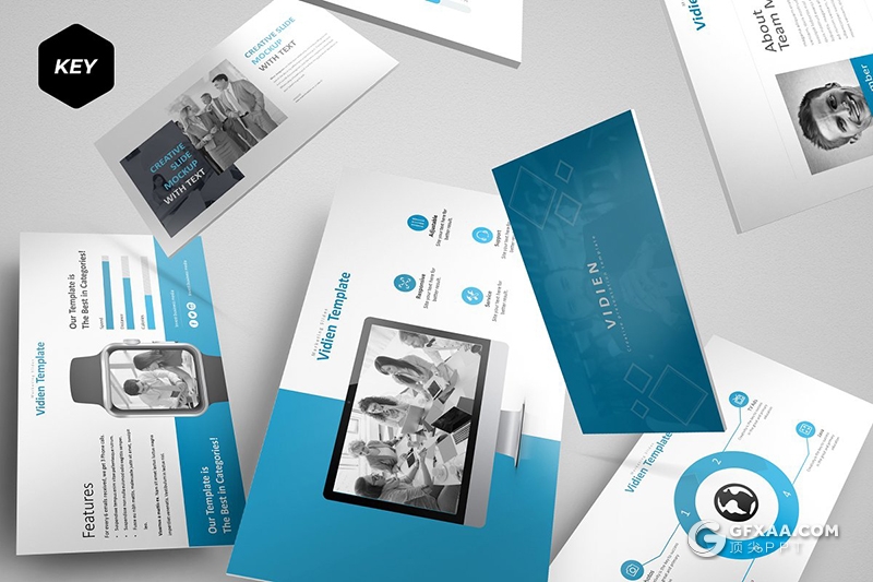 30页5种配色企业介绍报表keynote模板 - 顶尖PPT