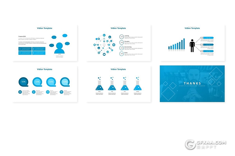 30页5种配色企业介绍报表Google slides模板 - 顶尖PPT