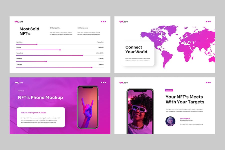 NFT虚拟资产交易应用PPT模板 - 顶尖PPT