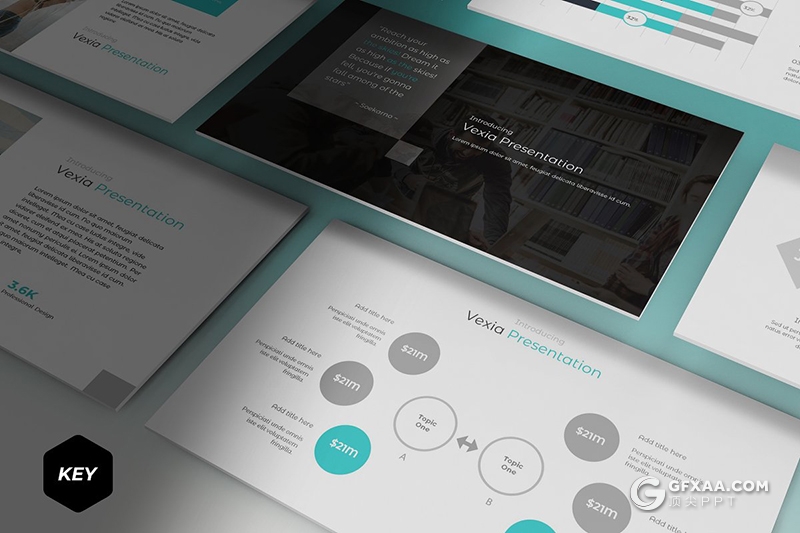 30页简约风格团队风采工作汇报keynote模板 5种配色主题 - 顶尖PPT