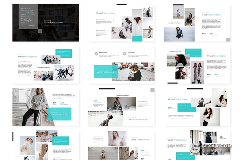 30页简约风格团队风采工作汇报Google slides模板 5种配色主题 - 顶尖PPT
