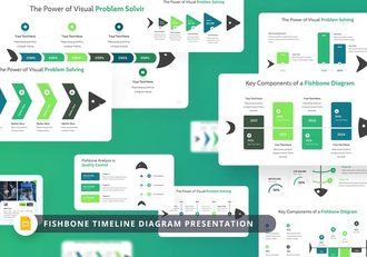 项目时间线梳理鱼骨图PPT模板 - 顶尖PPT