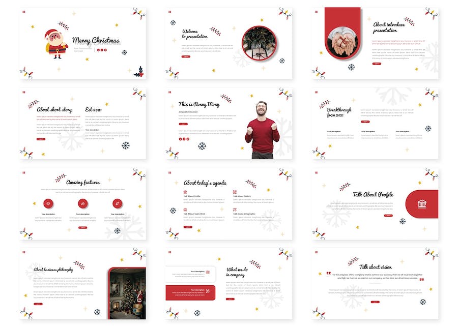 圣诞快乐创意设计展示Keynote模板 - 顶尖PPT