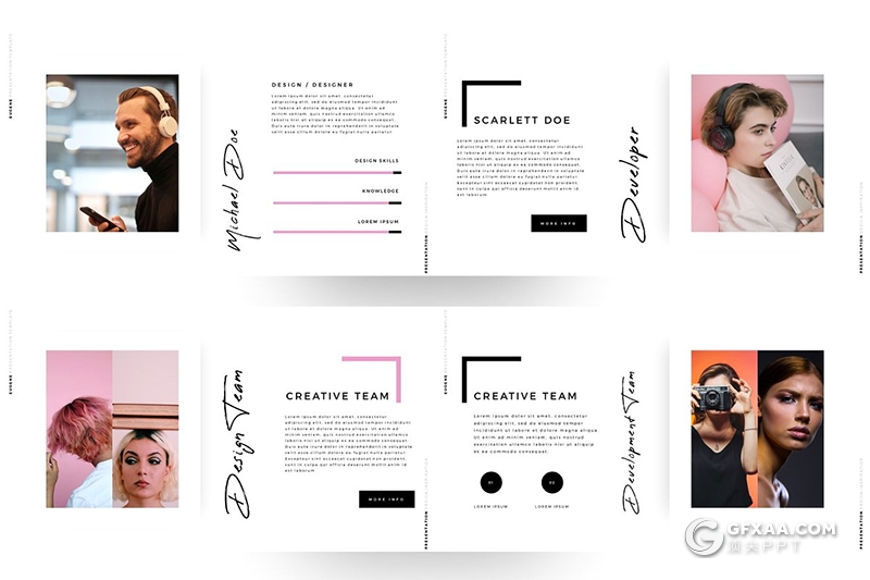 130页国外精美微粒体简约风格PPT模板 - 顶尖PPT