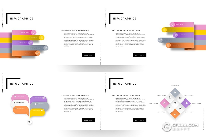 130页国外精美微粒体简约风格PPT模板 - 顶尖PPT