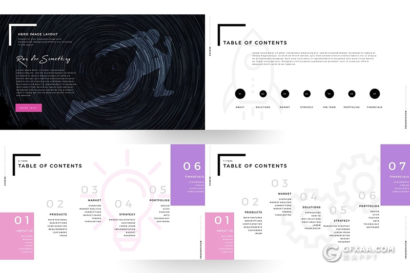 130页国外精美微粒体简约风格PPT模板 - 顶尖PPT