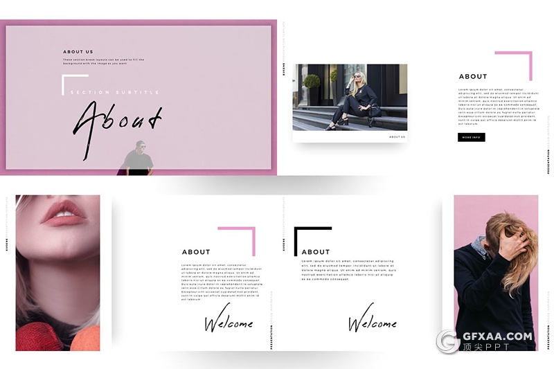 130页国外精美微粒体简约风格PPT模板 - 顶尖PPT