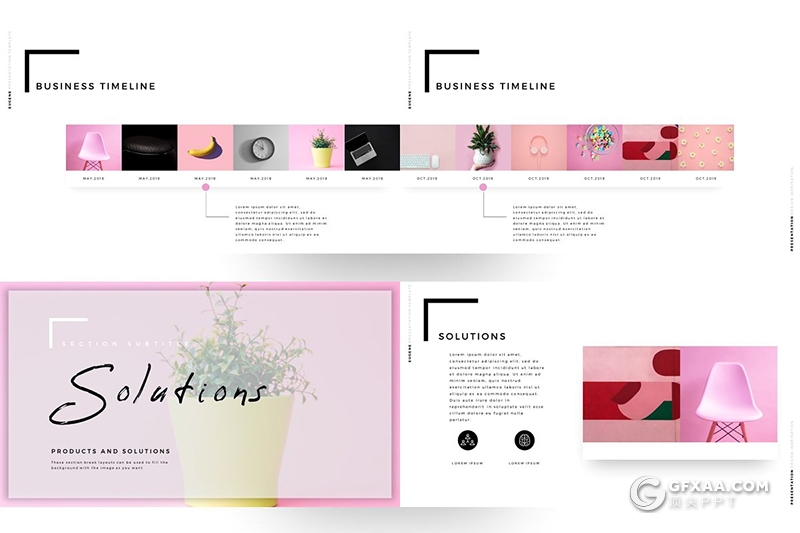 130页国外精美微粒体简约风格PPT模板 - 顶尖PPT