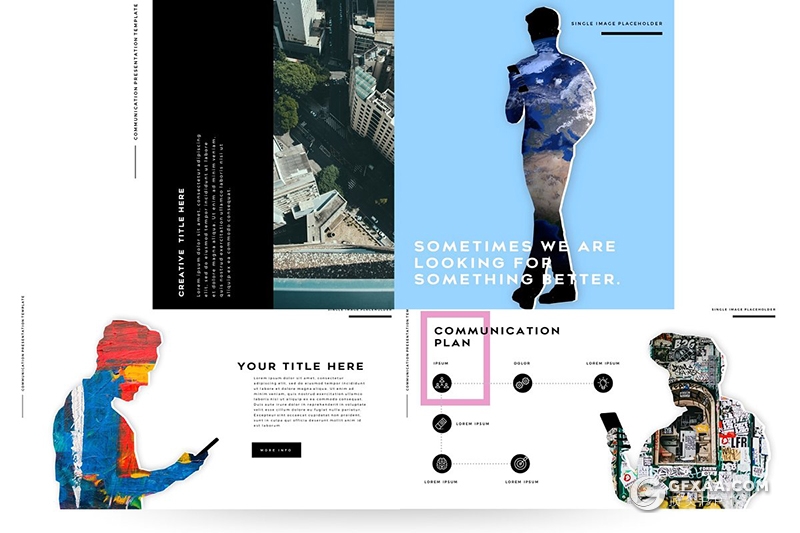 102页国外创意人物剪影图片多用途ppt模板 - 顶尖PPT