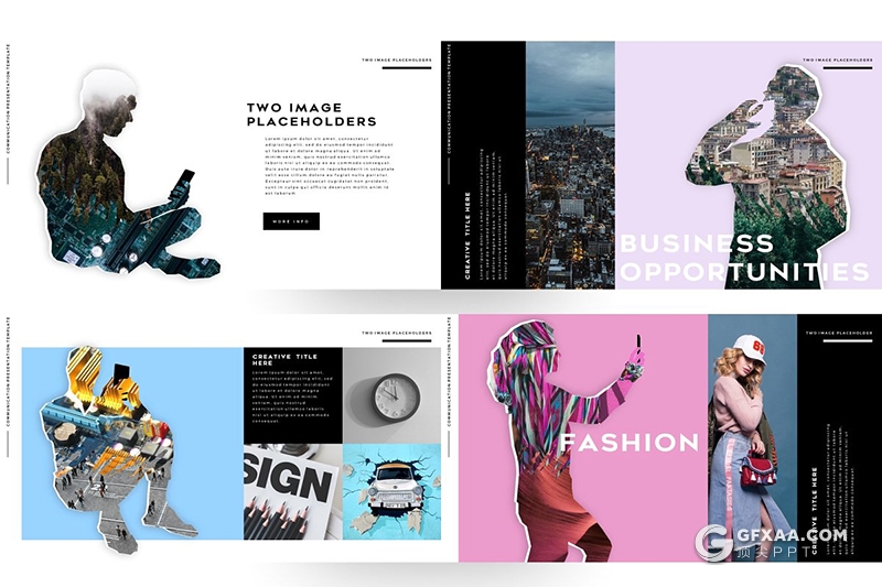 102页国外创意人物剪影图片多用途ppt模板 - 顶尖PPT