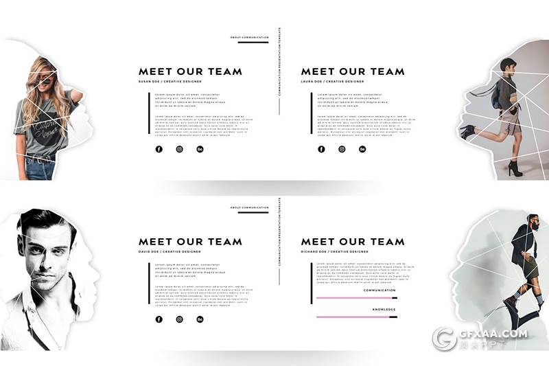 102页国外创意人物剪影图片多用途ppt模板 - 顶尖PPT