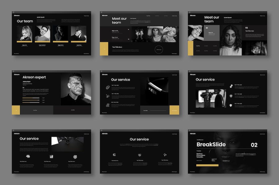 黑色系商务欧美通用PPT模板 - 顶尖PPT