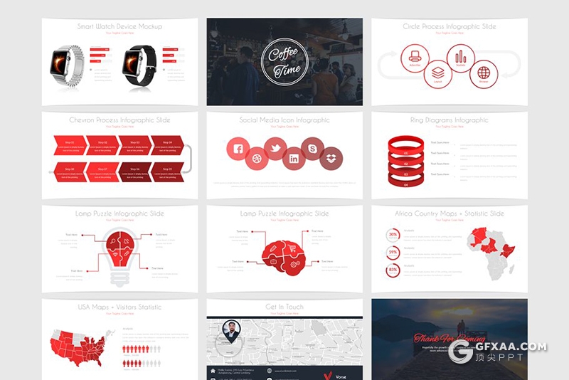 32页国外团队介绍商务通用PPT模板 4种主题配色 - 顶尖PPT