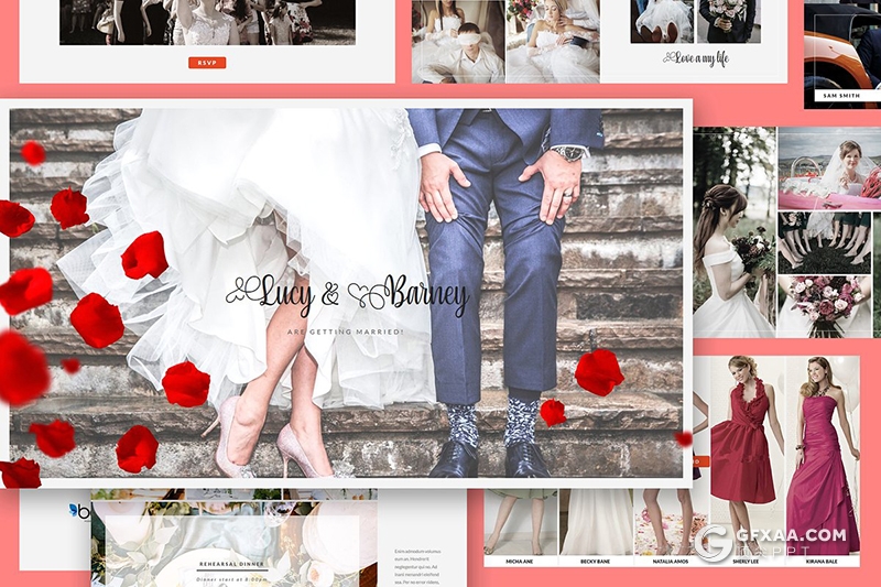 30页婚礼照片展示PPT模板 - 顶尖PPT