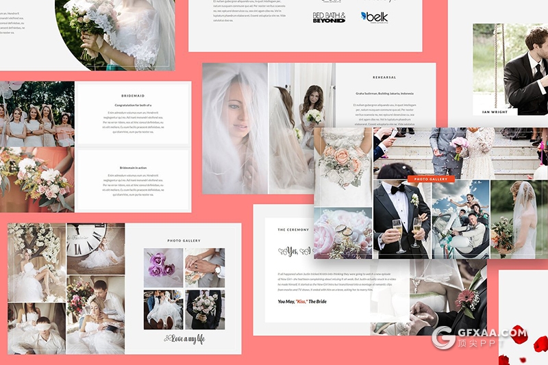 30页婚礼照片展示PPT模板 - 顶尖PPT