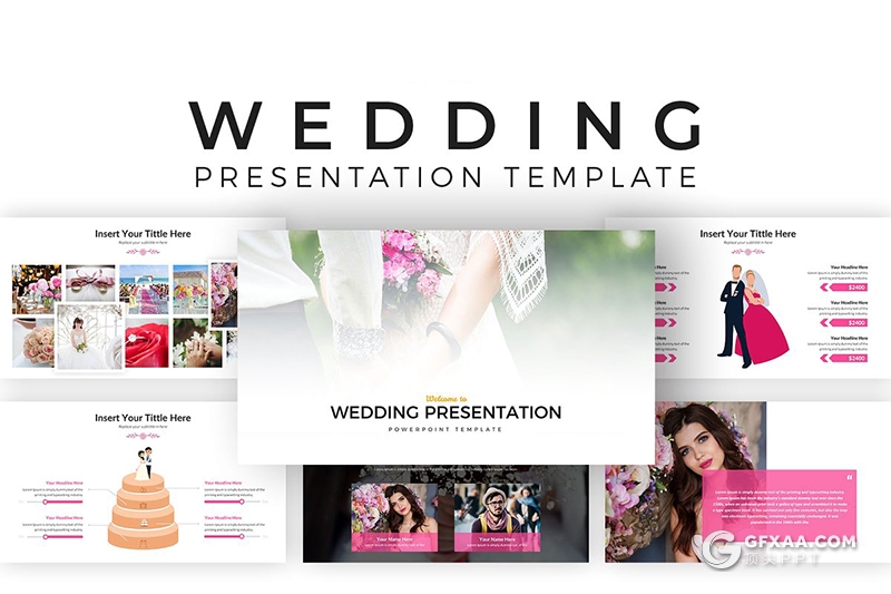 28页婚礼策划婚礼照片展示ppt模板 - 顶尖PPT