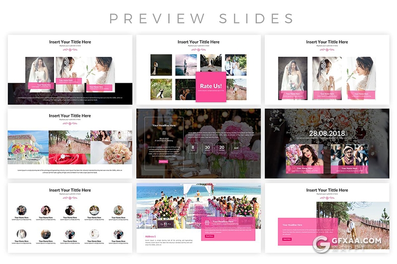 28页婚礼策划婚礼照片展示ppt模板 - 顶尖PPT