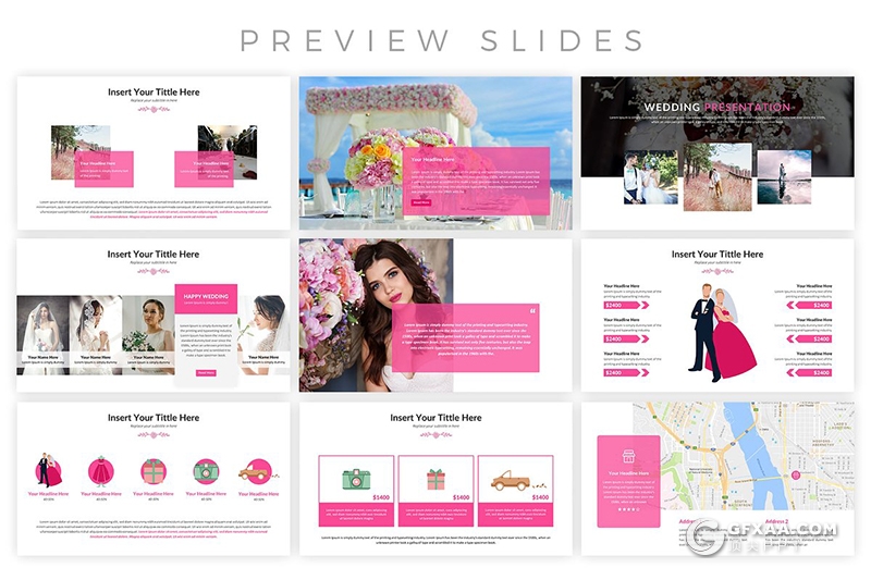 28页婚礼策划婚礼照片展示ppt模板 - 顶尖PPT