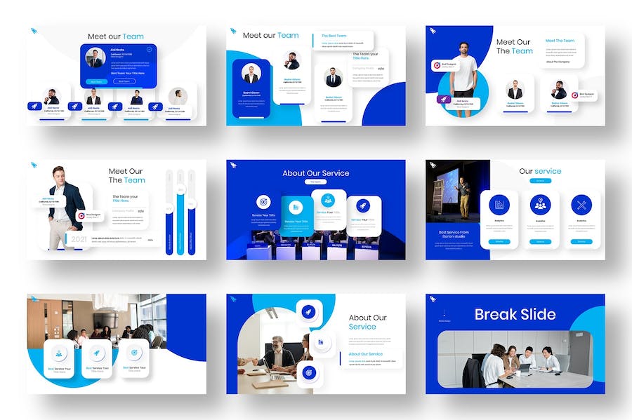 清新商务风格设计展示PPT模板 - 顶尖PPT