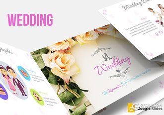 32页婚礼策划婚礼照片展示Google slides模板 5种配色 - 顶尖PPT