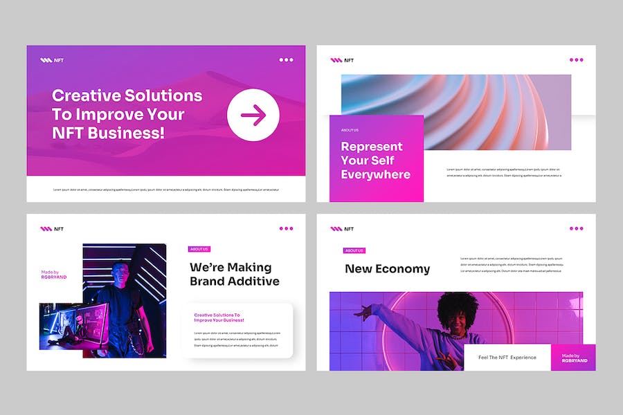 NFT虚拟资产交易应用PPT模板 - 顶尖PPT