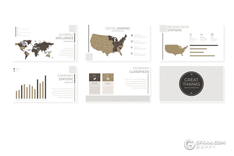 30页创意线性纹理简约风格Google slides模板 包含5种配色 - 顶尖PPT