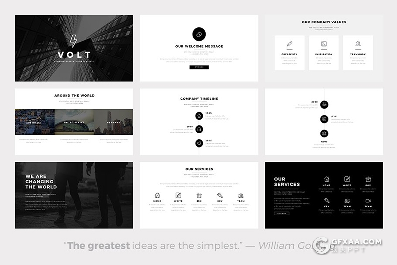 66页国外简约文艺风格keynote模板 两种尺寸规格 - 顶尖PPT