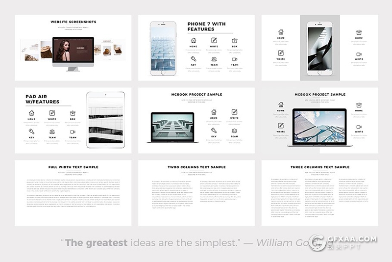 66页国外简约文艺风格keynote模板 两种尺寸规格 - 顶尖PPT