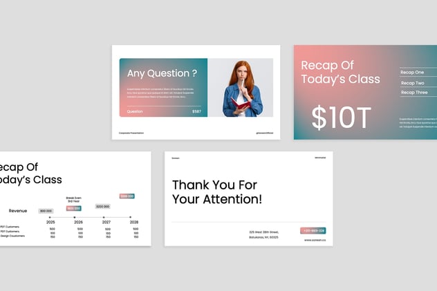 渐变极简主义教育主题PPT模板 - 顶尖PPT