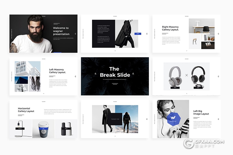 114页欧美简约风格服装展示PPT模板 - 顶尖PPT