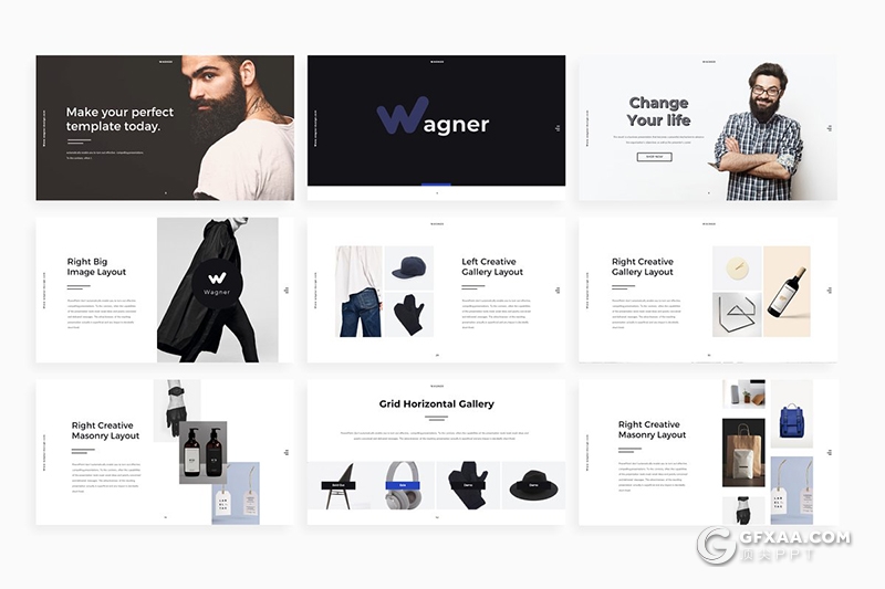 114页欧美简约风格服装展示PPT模板 - 顶尖PPT