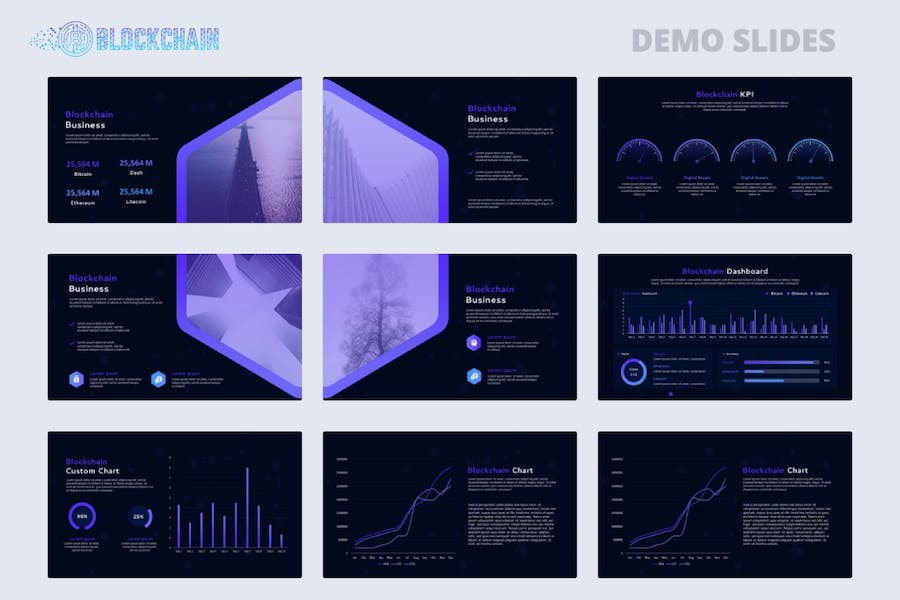 商业区块链PowerPoint模板 - 顶尖PPT