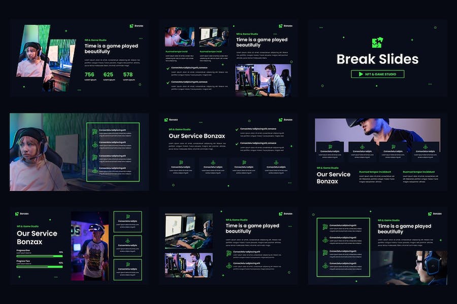 游戏开发工作室项目策划运营PPT模板 - 顶尖PPT