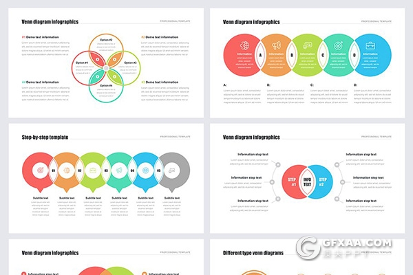 20页彩色创意圆形组合商务Google slides图形素材 - 顶尖PPT