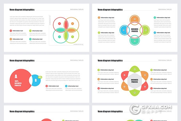 20页彩色创意圆形组合商务Google slides图形素材 - 顶尖PPT