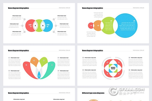 20页彩色创意圆形组合商务Google slides图形素材 - 顶尖PPT