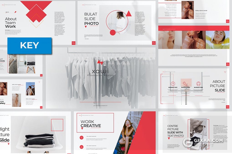 50页创意时尚服装展示keynote模板 - 顶尖PPT