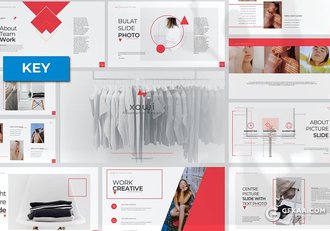 50页创意时尚服装展示keynote模板 - 顶尖PPT
