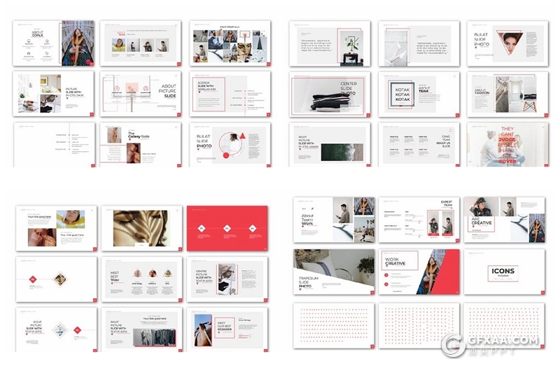 50页创意时尚服装展示keynote模板 - 顶尖PPT