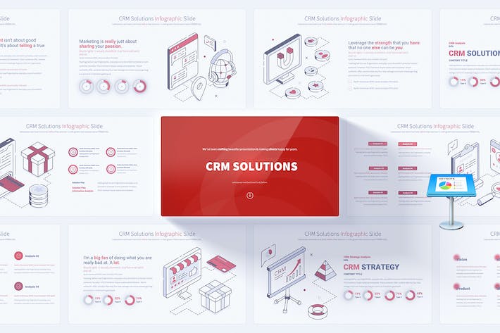 CRM客户关系管理解决方案keynote图形模板 - 顶尖PPT