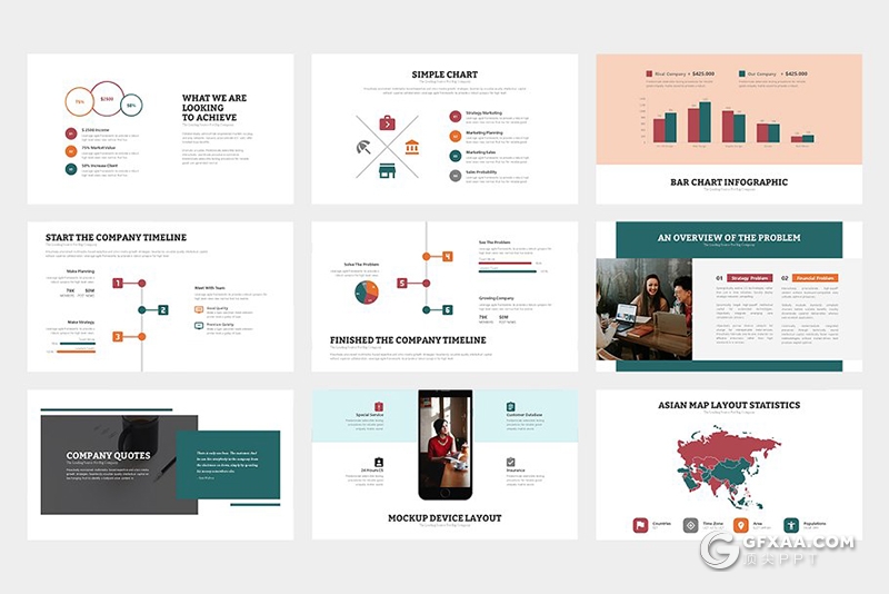 100页欧美风格企业团队介绍商务通用keynote模板 两种底色 - 顶尖PPT
