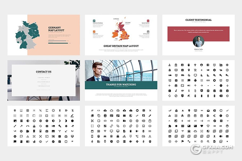 100页欧美风格企业团队介绍商务通用keynote模板 两种底色 - 顶尖PPT