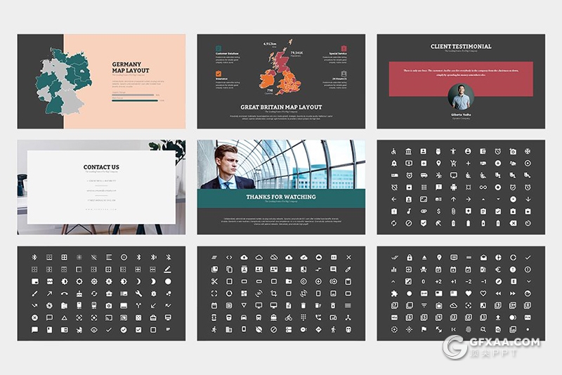 100页欧美风格企业团队介绍商务通用keynote模板 两种底色 - 顶尖PPT