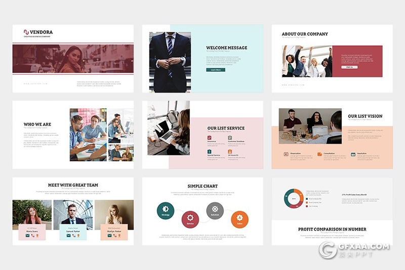 100页欧美风格企业团队介绍商务通用keynote模板 两种底色 - 顶尖PPT