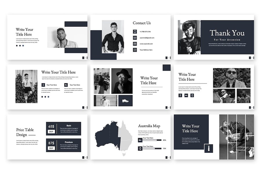 极简设计商务演讲方案PPT模板 - 顶尖PPT