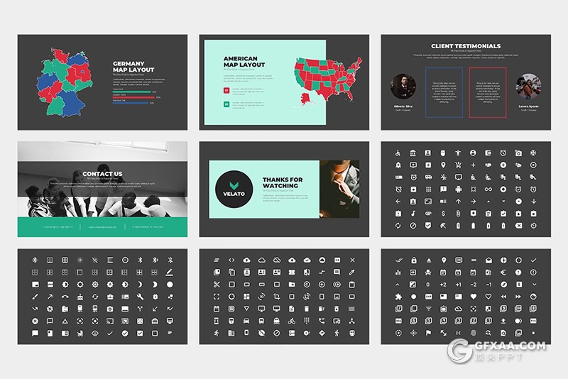 62页欧美扁平化商务通用ppt模板 - 顶尖PPT